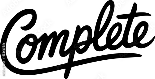 Black Cursive Complete Word Art.