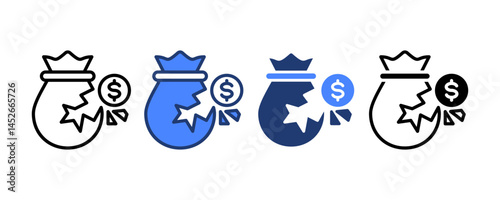 Corruption Icon set multiple style collection