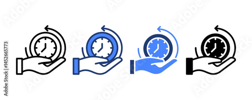 Time Savings Icon set multiple style collection