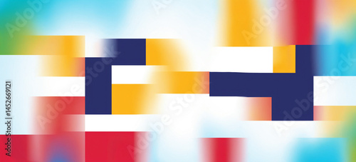 Obraz na płótnie illustration abstract graphic with colorful rectangular shapes and horizontal motion blur effect dynamic modern art w salonie