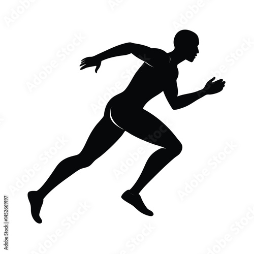 running man silhouette, Vector illustration of a  silhouette on white background 