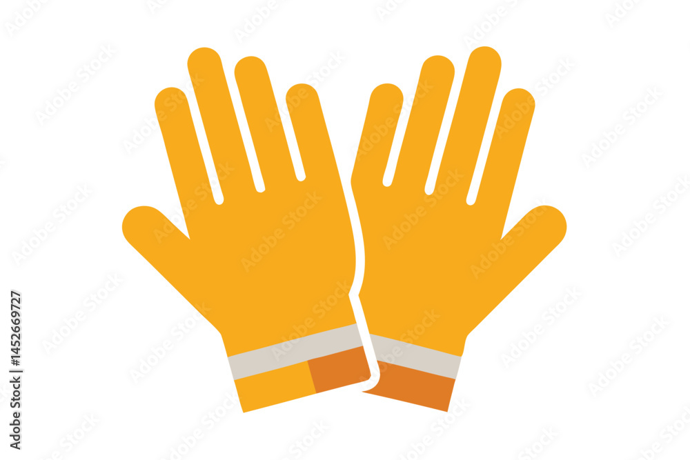 Obraz premium Protective yellow work gloves, safety equipment for construction and gardening activities