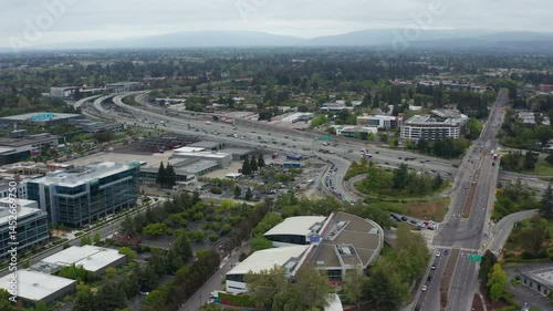 Aerial shot of Mountain View Bay Area California Suburban Urban Tech Industry 12