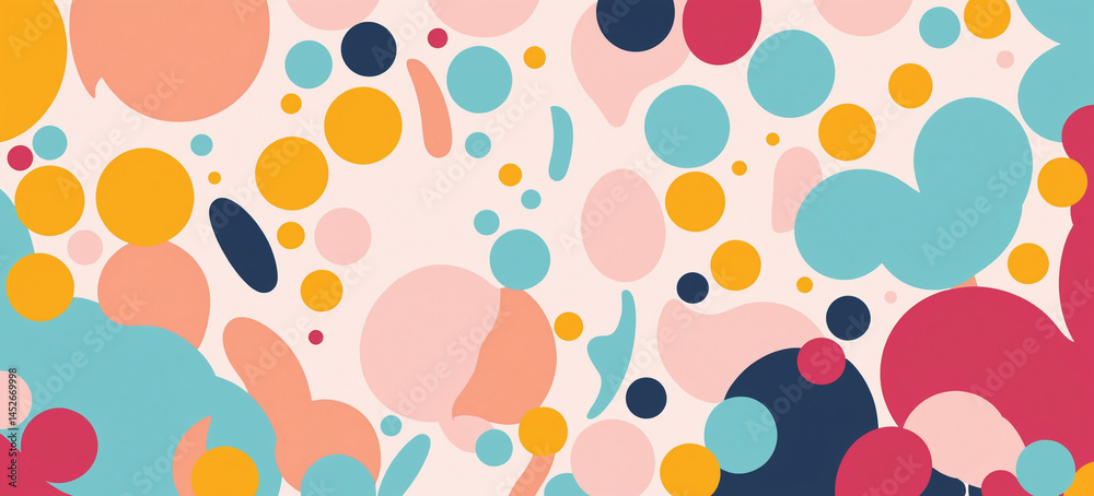 abstract colorful dot and shape pattern on soft background