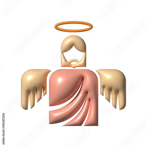 Heavenly Icon of Messenger Angel in 3D Style