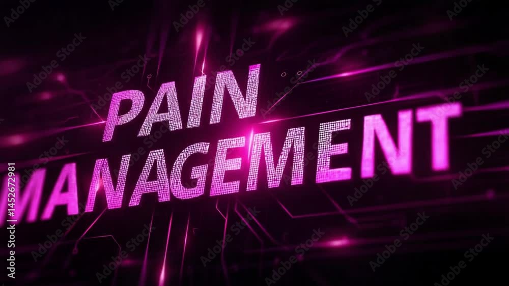 Futuristic visual representation of pain management technology with vibrant neon circuits Futuristic visual representation of pain management technology with vibrant neon circuits
