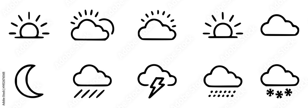 Fototapeta premium Minimalist weather icons illustration