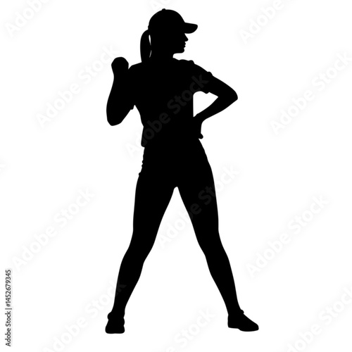 Female athlete in silhouette posing confidently 