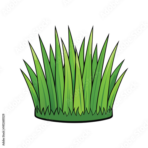 Grass vector illustration, green lawn or field element for landscape design, nature background and gardening clipart