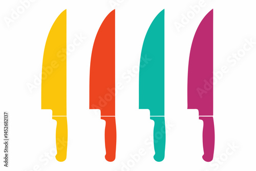 set of Knife icon  silhouette vector illustration