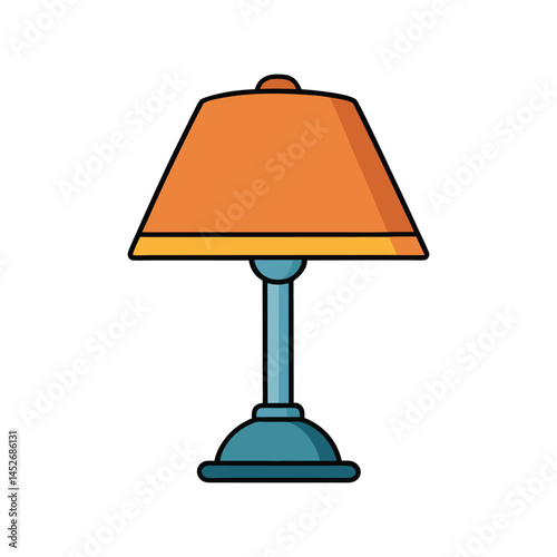 Table lamp vector illustration, modern desk lighting design, home or office interior, decor, and workspace