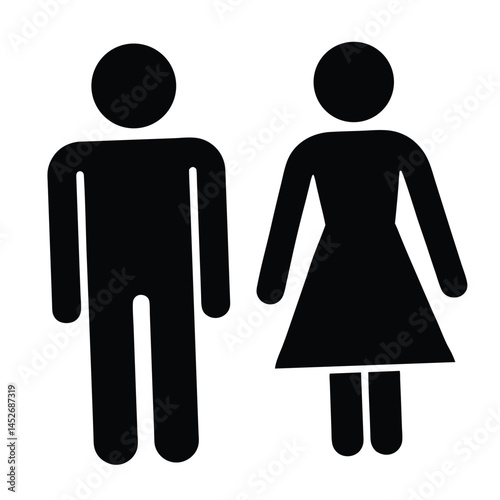 Universal Toilet Signage Icon for Men and Women