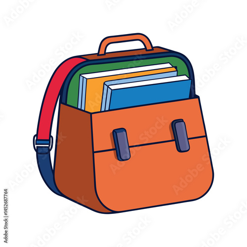 schoolbag with books vector illustration