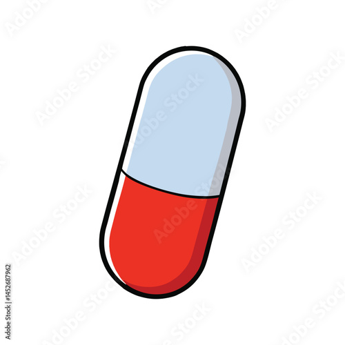 Pill vector illustration, medical capsule icon, pharmaceutical drug design for healthcare, medicine, and pharmacy concepts