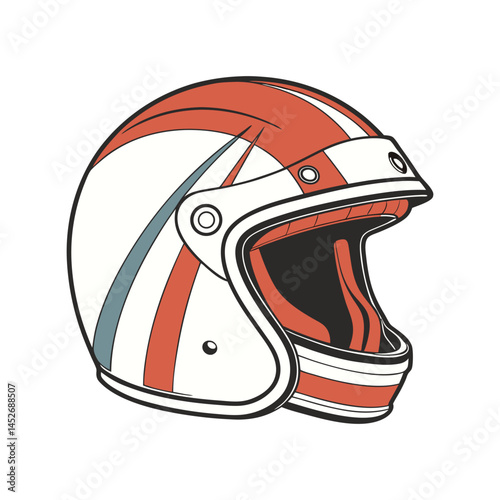 Helmet vector illustration, protective headgear design for sports, motorcycle, construction, and safety equipment use
