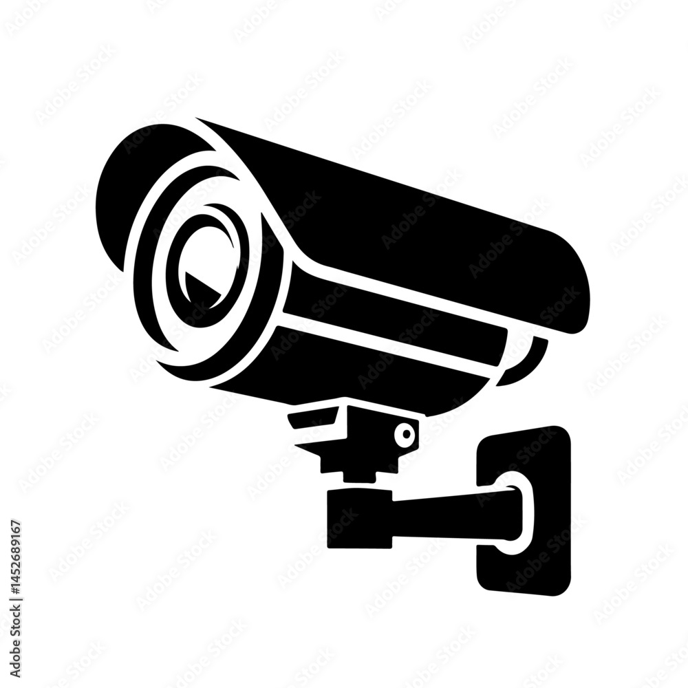 Silhouette of a CCTV camera, CCTV Security Camera illustration Silhouette Style Silhouette of a CCTV camera, CCTV Security Camera illustration Silhouette Style