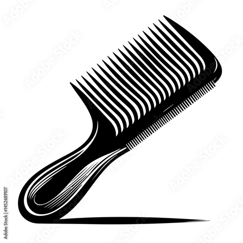 Comb Silhouette with Detailed Handle
