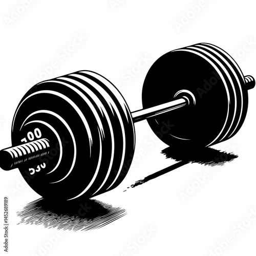 Barbell Silhouette for Fitness and Weightlifting Design