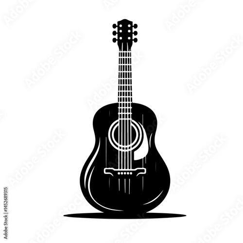 Acoustic Guitar Silhouette for Music and Creativity Design