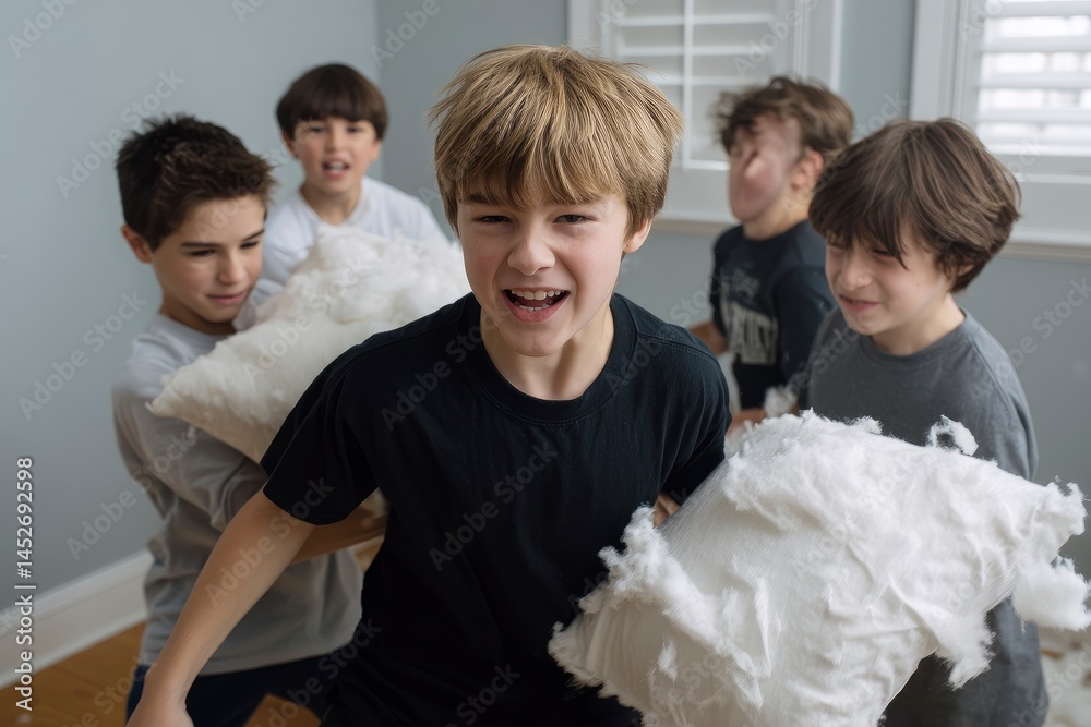 Fototapeta premium Boy Pillow Fight