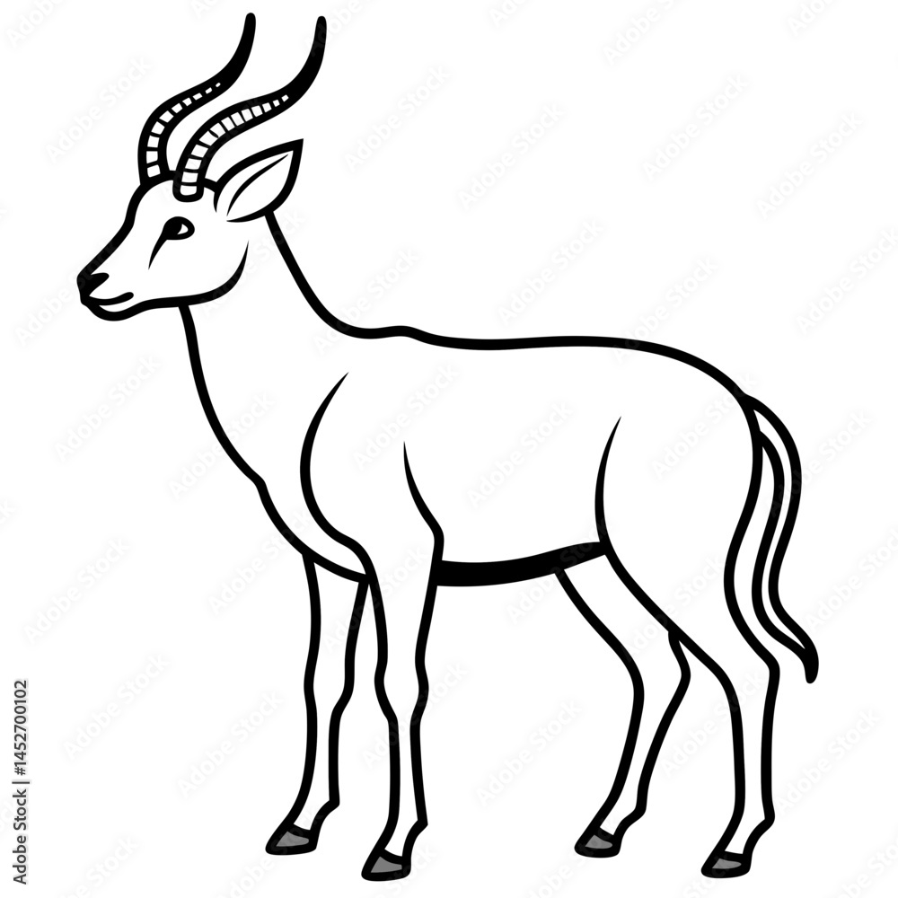 Fototapeta premium Minimalist Saiga Antelope Line Art Vector