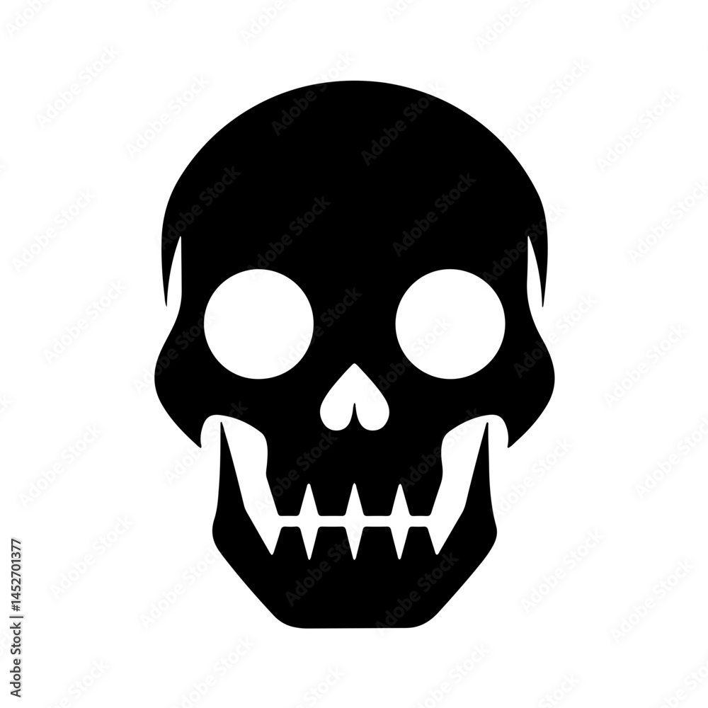 Fototapeta premium Bold Skull Vector Art: Striking Black and White Design