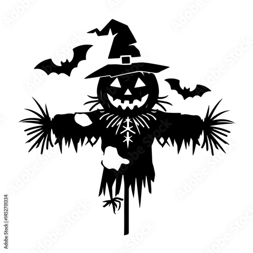 Spooky Harvest Scarecrow: Festive Halloween Decoration Icon