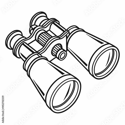 Vector illustration of binoculars for searching, exploration, and outdoor activities