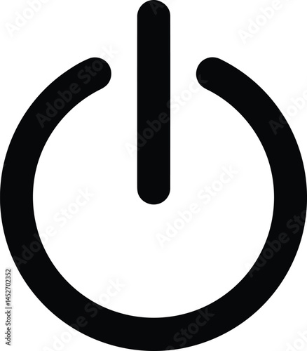 Power Button Icon: A simple yet striking power button icon, ideal for interfaces, websites, and applications needing a clear on/off symbol.