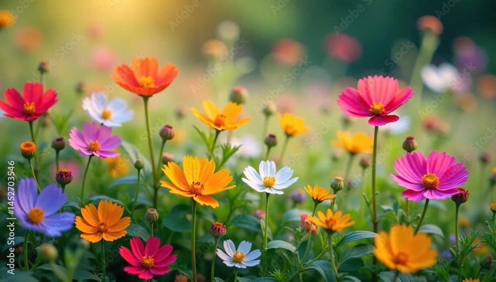Delicate wildflowers in vibrant hues, densely arranged , floral design, vibrant, flower pattern Delicate wildflowers in vibrant hues, densely arranged , floral design, vibrant, flower pattern