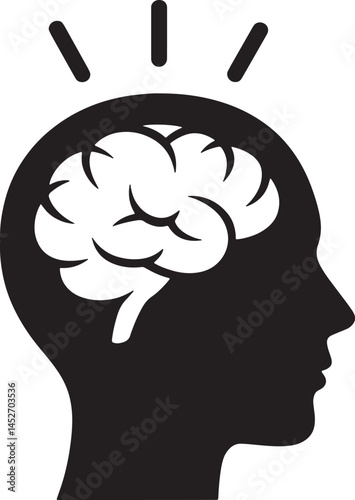Brain logo vector template. thinking concept idea. brain storm power thinking brain logotype icon with question