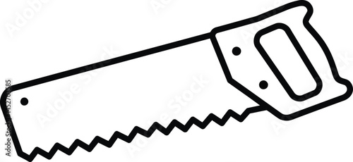  Precision and Craftsmanship: An illustrated hand saw, symbolizing carpentry and construction. Perfect for projects and DIY tasks.