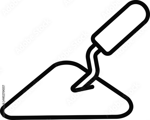 Construction Trowel and Cement: A simple yet striking illustration of a trowel resting beside a pile of cement, capturing the essence of construction and building. 