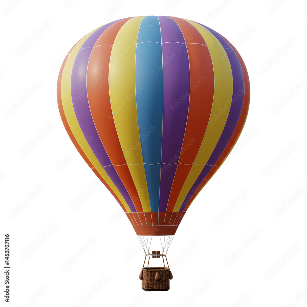 Naklejka premium Vibrant Multicolor Hot Air Balloon