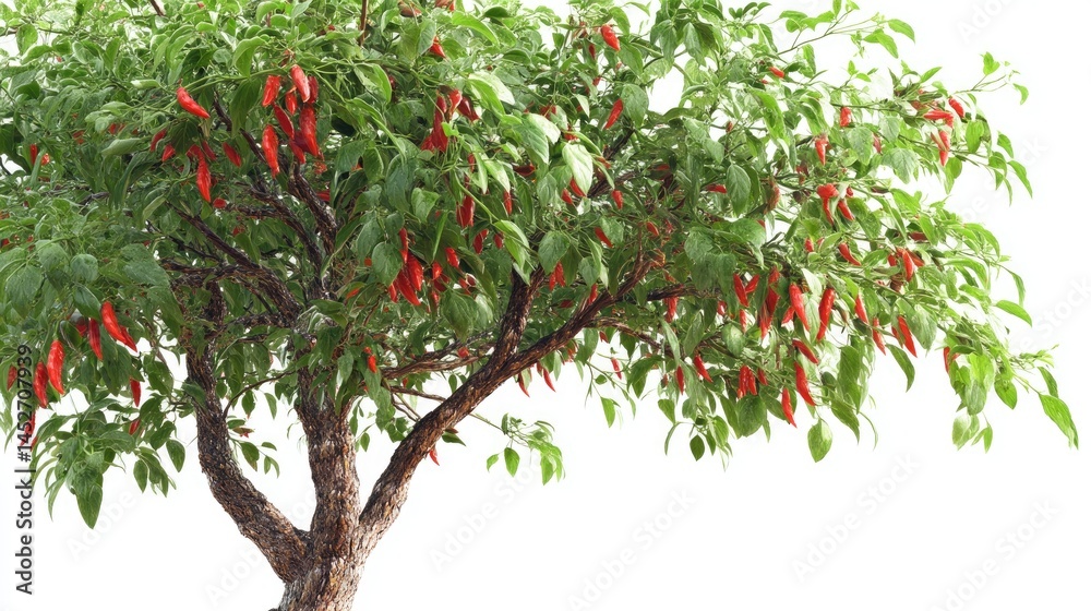 Chili Pepper Tree with Red Peppers Chili Pepper Tree with Red Peppers