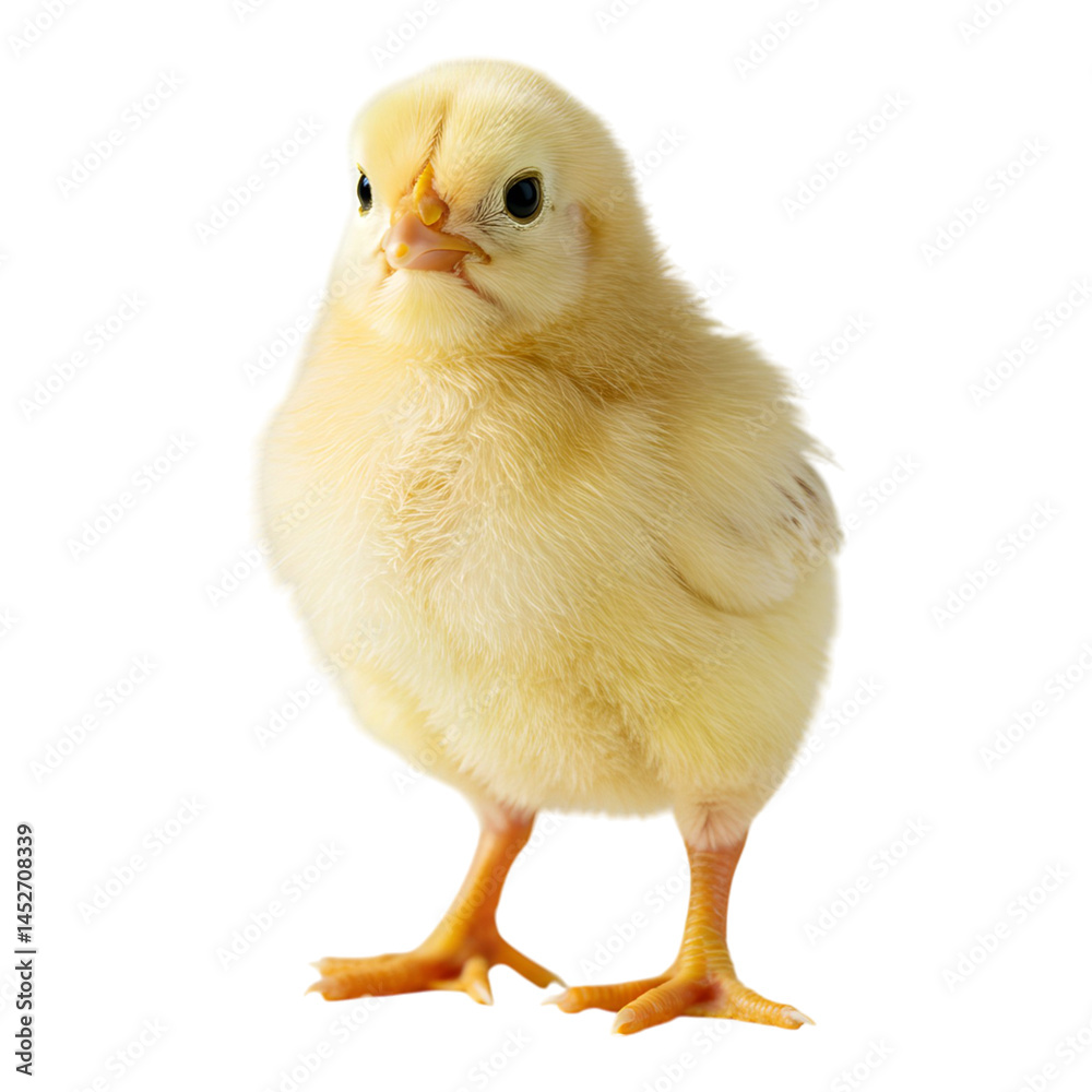 Obraz premium Cute Yellow Chick Standing Upright
