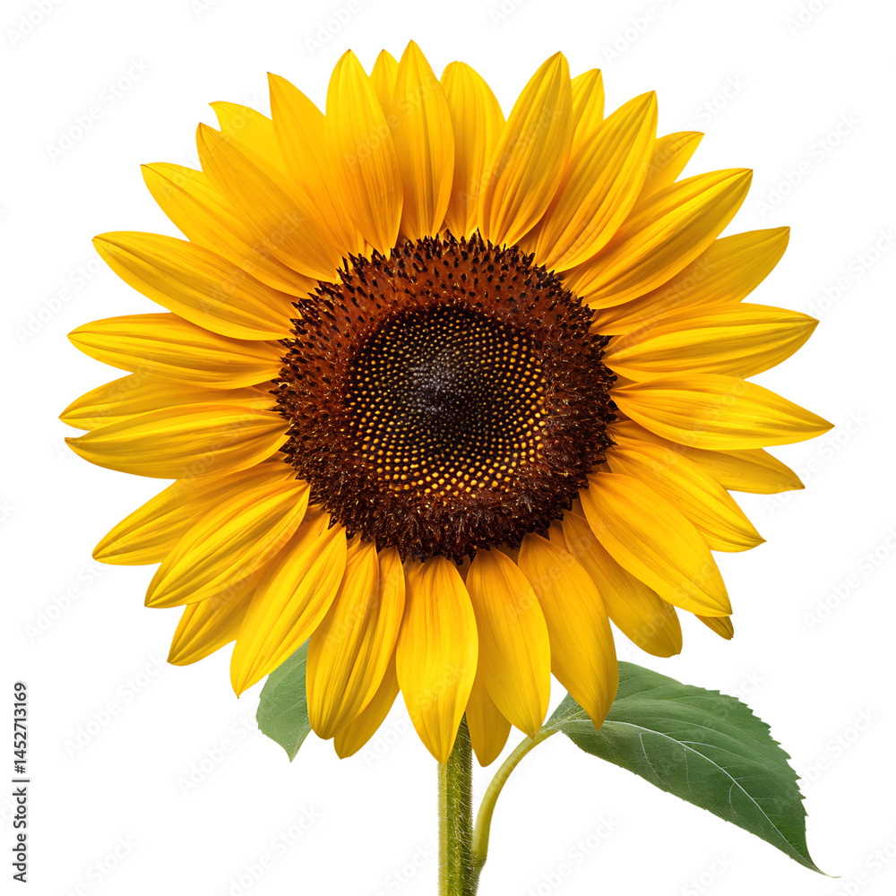 Obraz premium sunflower with leaves 
