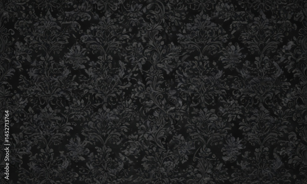 Fototapeta premium Intricate black damask, seamless floral vines , victorian, flower, elegant