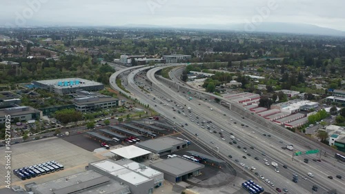 Aerial shot of Mountain View Bay Area California Suburban Urban Tech Industry 13