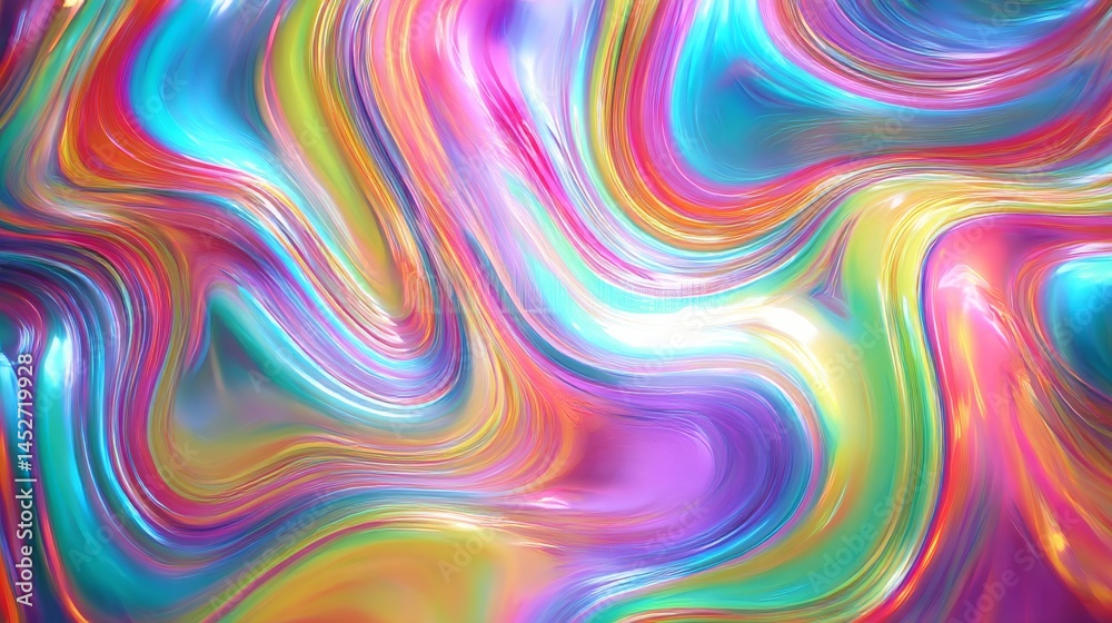 Endless loop of colorful liquid waves with smooth transitions, glossy reflections and hypnotic motion design Generative AI Endless loop of colorful liquid waves with smooth transitions, glossy reflections and hypnotic motion design Generative AI