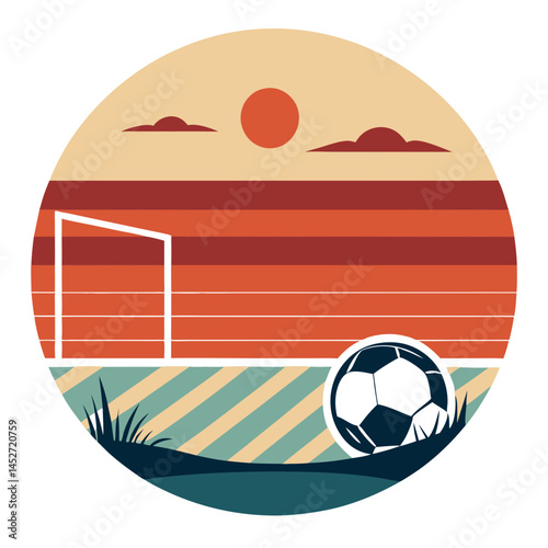 Soccer Goal Icon with Ball – Silhouette Football Vector Illustration