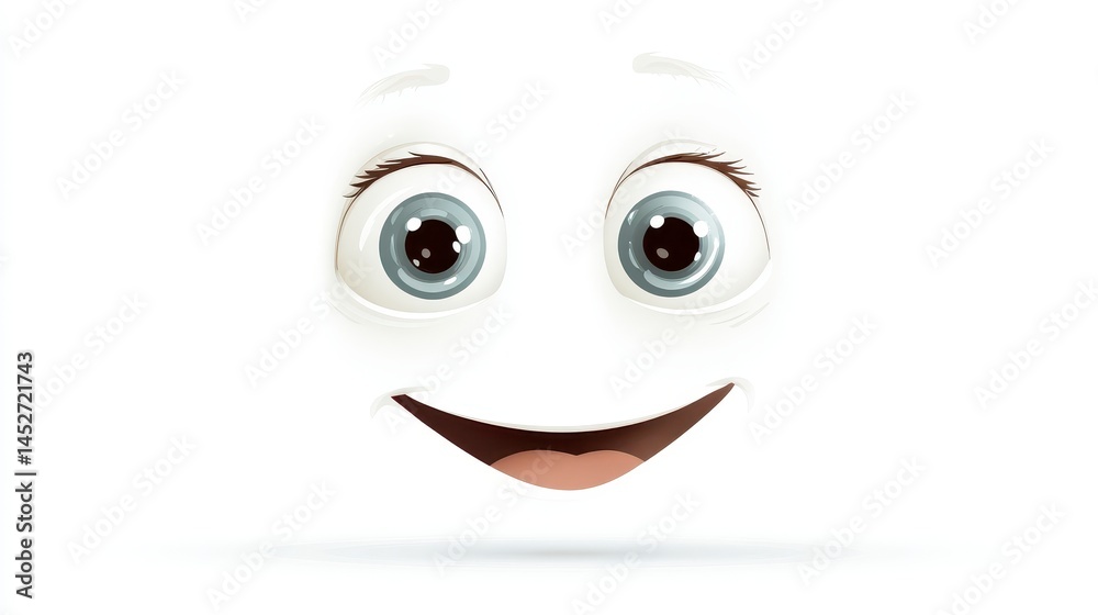 Obraz premium Joyful Cartoon Face Design