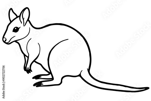 Minimalist Pademelon Line Drawing