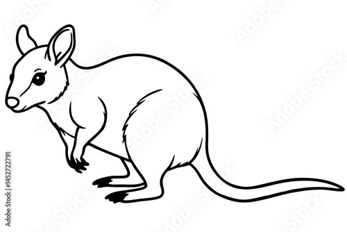 Minimalist Pademelon Line Drawing