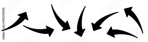 Arrow icon set with different positions and pointing directions,  like this way, left, right, up, down, and one way