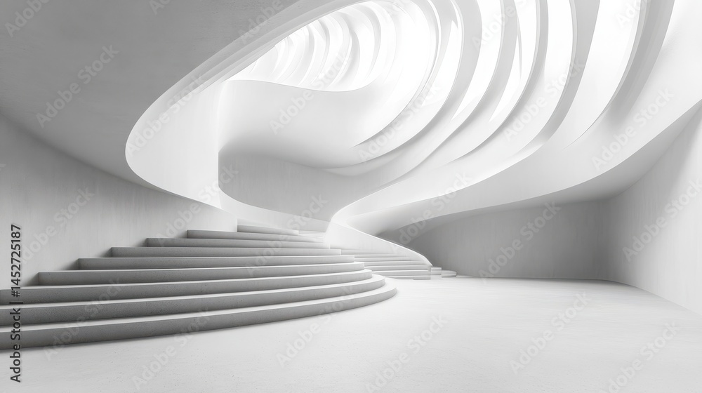 Fototapeta premium minimalist concrete interior with modern abstract architecture