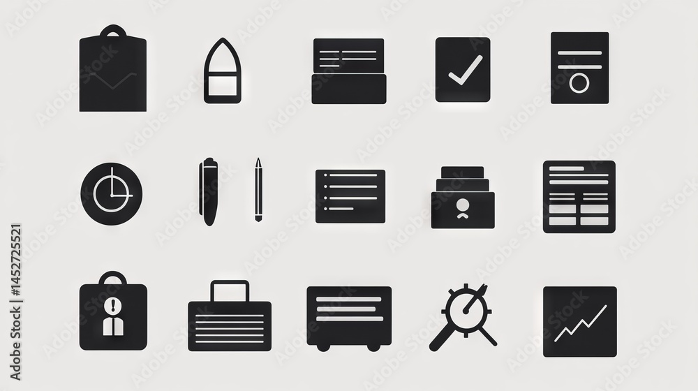 A set of business-related icons. Vector format.
A set of business-related icons. Vector format.
