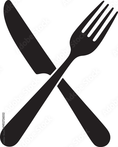 Table knife and fork utensils indicating a diner or food vector