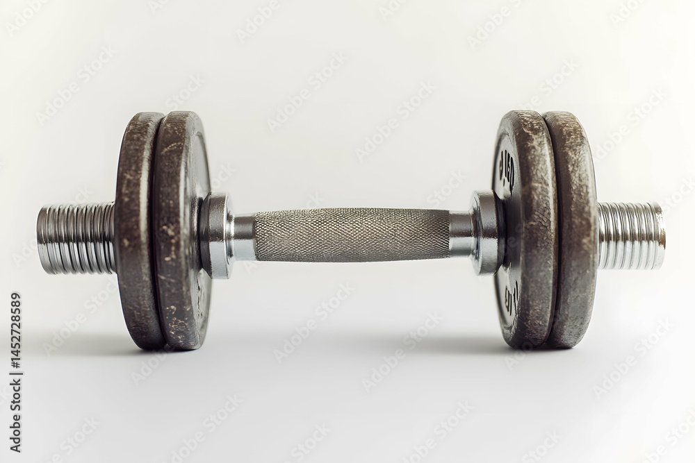 Fototapeta premium Sharp Focus Image of Dumbbell Texture and Material for Fitness Equipment