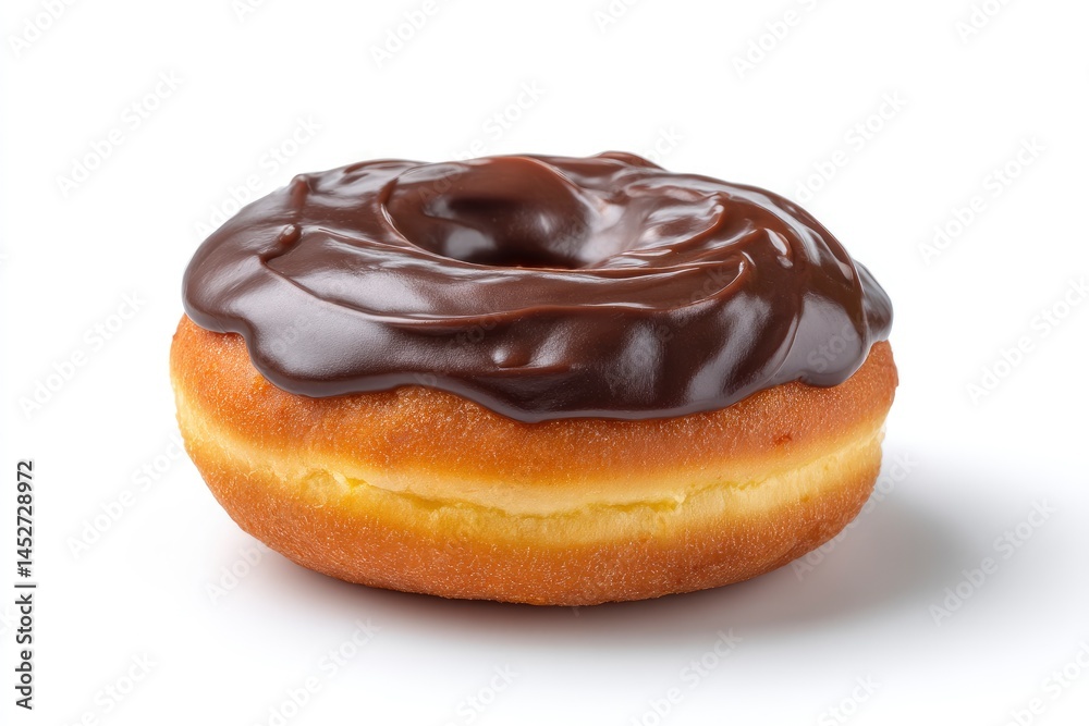 Chocolate Frosted Donut on White Background Chocolate Frosted Donut on White Background